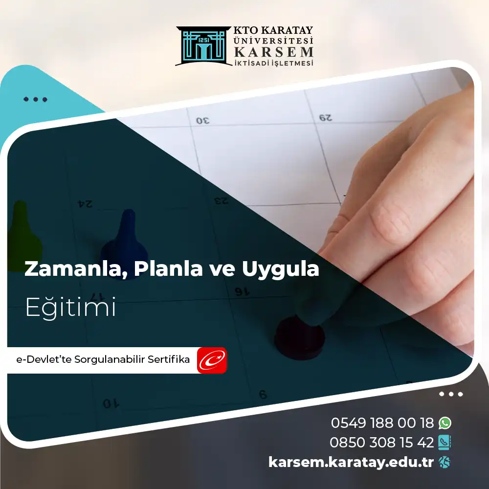 Zamanla, Planla ve Uygula Eğitimi Sertifika Programı